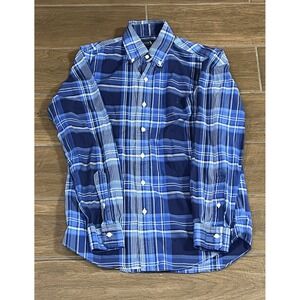 Ralph Lauren Button Down Shirt Mens Extra Small Blue Plaid Cotton